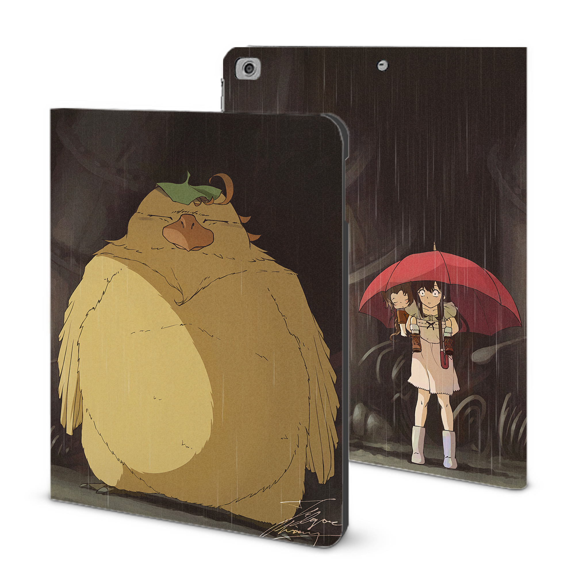 （画像用） となりのトトロ 草壁メイ 草壁サツキ My Neighbor Totoro Satsuki Kusakabe Mei Kusakabe IPad ケース ブック型 PUレザー TPU 耐衝撃 軽量 薄型 ペン収納なし 全面保護 IPad 各モデル対応